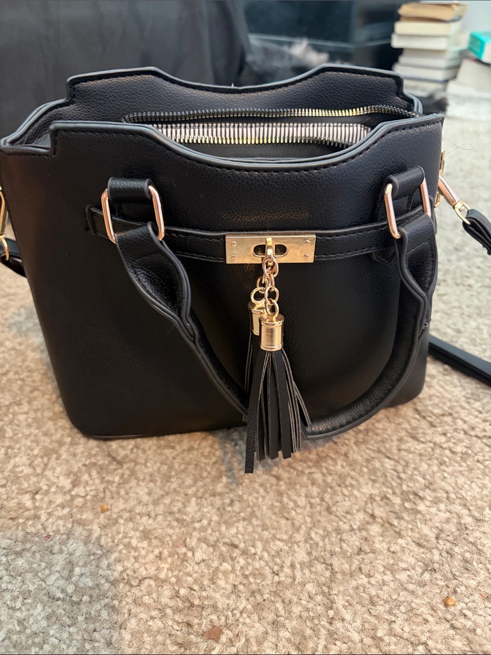 Black Tassel Satchel Handbag - Women Bags